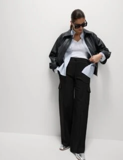 Ponte Utility Wide Leg Trousers -M&S ponte utility wide leg trousers 13