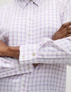 Printed Collared Button Through Shirt -M&S printed collared button through shirt 10