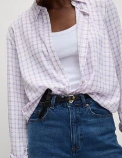 Printed Collared Button Through Shirt -M&S printed collared button through shirt 11