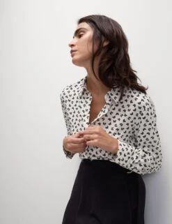 Printed Collared Button Through Shirt -M&S printed collared button through shirt 6