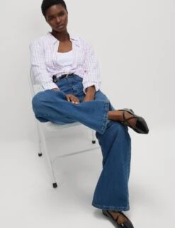 Printed Collared Button Through Shirt -M&S printed collared button through shirt 8