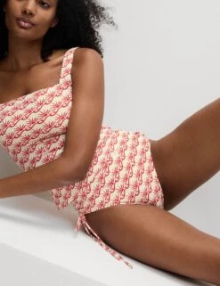 Printed Drawstring High Waisted Bikini Bottoms -M&S printed drawstring high waisted bikini bottoms 13