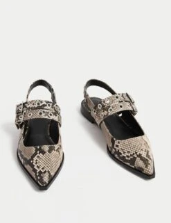 Printed Flat Slingback Sandals -M&S printed flat slingback sandals 3