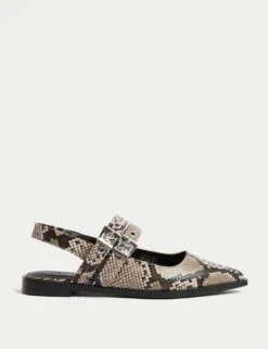 Printed Flat Slingback Sandals -M&S printed flat slingback sandals 4