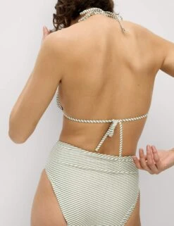 Printed Halterneck Triangle Bikini Top -M&S printed halterneck triangle bikini top 13