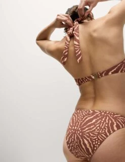 Printed Padded Halterneck Bikini Top -M&S printed padded halterneck bikini top 11