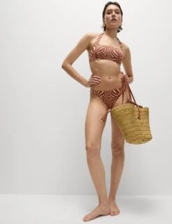 Printed Padded Halterneck Bikini Top -M&S printed padded halterneck bikini top 8