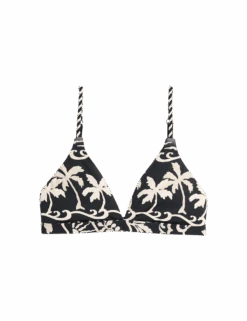 Printed Padded Plunge Bikini Top -M&S printed padded plunge bikini top