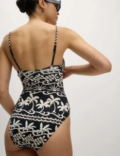 Printed Padded Plunge Swimsuit 22 Printed Padded Plunge Swimsuit -M&S printed padded plunge swimsuit 8