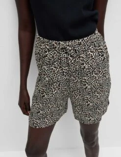 Printed Pure Twill High Waisted Shorts 34 Printed Pure Twill High Waisted Shorts -M&S printed pure twill high waisted shorts 10