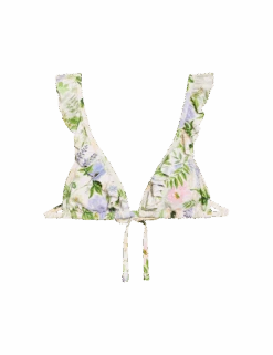 Printed Ruffle Plunge Bikini Top -M&S printed ruffle plunge bikini top