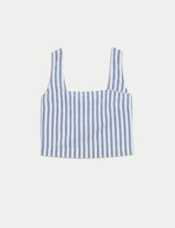 Printed Square Neck Beach Top With Linen 23 Printed Square Neck Beach Top With Linen -M&S printed square neck beach top with linen 9