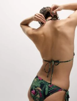 Printed Tie Side Bikini Bottoms -M&S printed tie side bikini bottoms 10