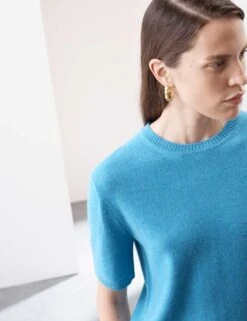 Pure Cashmere Textured Crew Neck Knitted Top -M&S pure cashmere textured crew neck knitted top 13