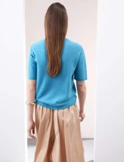 Pure Cashmere Textured Crew Neck Knitted Top -M&S pure cashmere textured crew neck knitted top 14