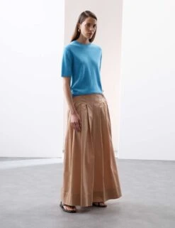 Pure Cashmere Textured Crew Neck Knitted Top -M&S pure cashmere textured crew neck knitted top 15