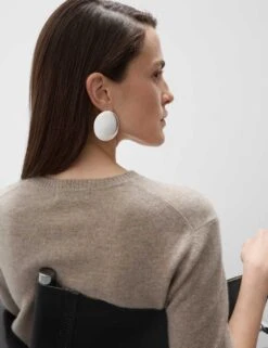 Pure Cashmere Textured Crew Neck Knitted Top -M&S pure cashmere textured crew neck knitted top 8