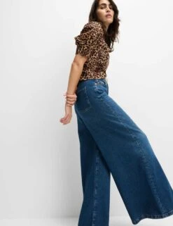 Pure Cotton Animal Print Slim Fit Top -M&S pure cotton animal print corset top 5