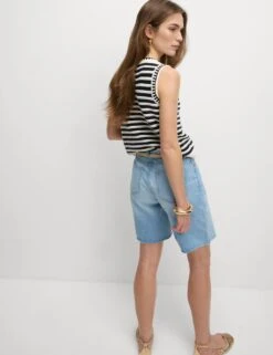 Pure Cotton Denim Bermuda Shorts -M&S pure cotton bermuda shorts 1