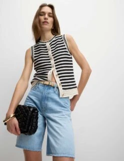 Pure Cotton Denim Bermuda Shorts -M&S pure cotton bermuda shorts 3