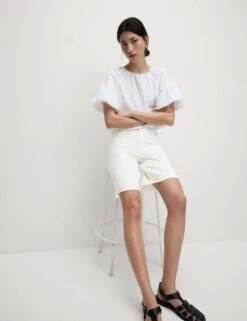 Pure Cotton Denim Bermuda Shorts -M&S pure cotton bermuda shorts 5