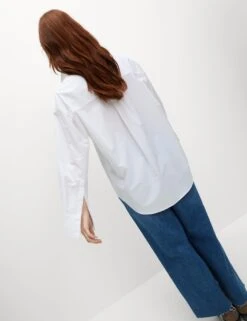 Pure Cotton Broderie Collared Shirt -M&S pure cotton broderie collared shirt 11