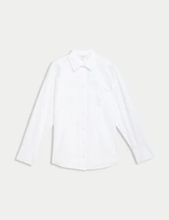 Pure Cotton Broderie Collared Shirt -M&S pure cotton broderie collared shirt 6
