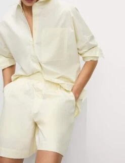 Pure Cotton Collared Button Through Oversized Shirt -M&S pure cotton collared button through oversized shirt 10