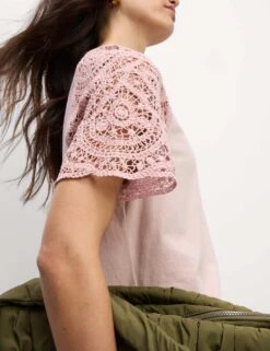 Pure Cotton Regular Fit T-Shirt 34 Pure Cotton Regular Fit T-Shirt -M&S pure cotton crochet regular fit t shirt 6