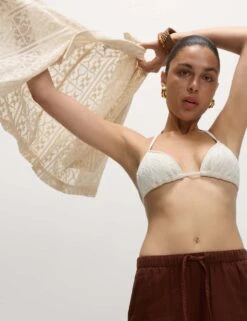 Pure Cotton Crochet Short Sleeve Beach Shirt -M&S pure cotton crochet short sleeve beach shirt 13