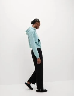 Pure Cotton Cropped Zip Through Hoodie -M&S pure cotton cropped zip through hoodie 14