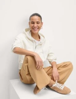 Pure Cotton Cropped Zip Through Hoodie -M&S pure cotton cropped zip through hoodie 9