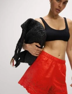 Pure Cotton Cut Out Beach Shorts -M&S pure cotton cut out beach shorts 10