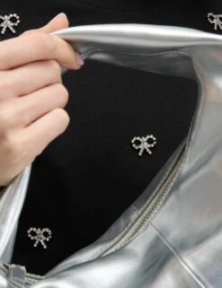 Pure Cotton Bow Detail Embellished Top -M&S pure cotton embellished top 9