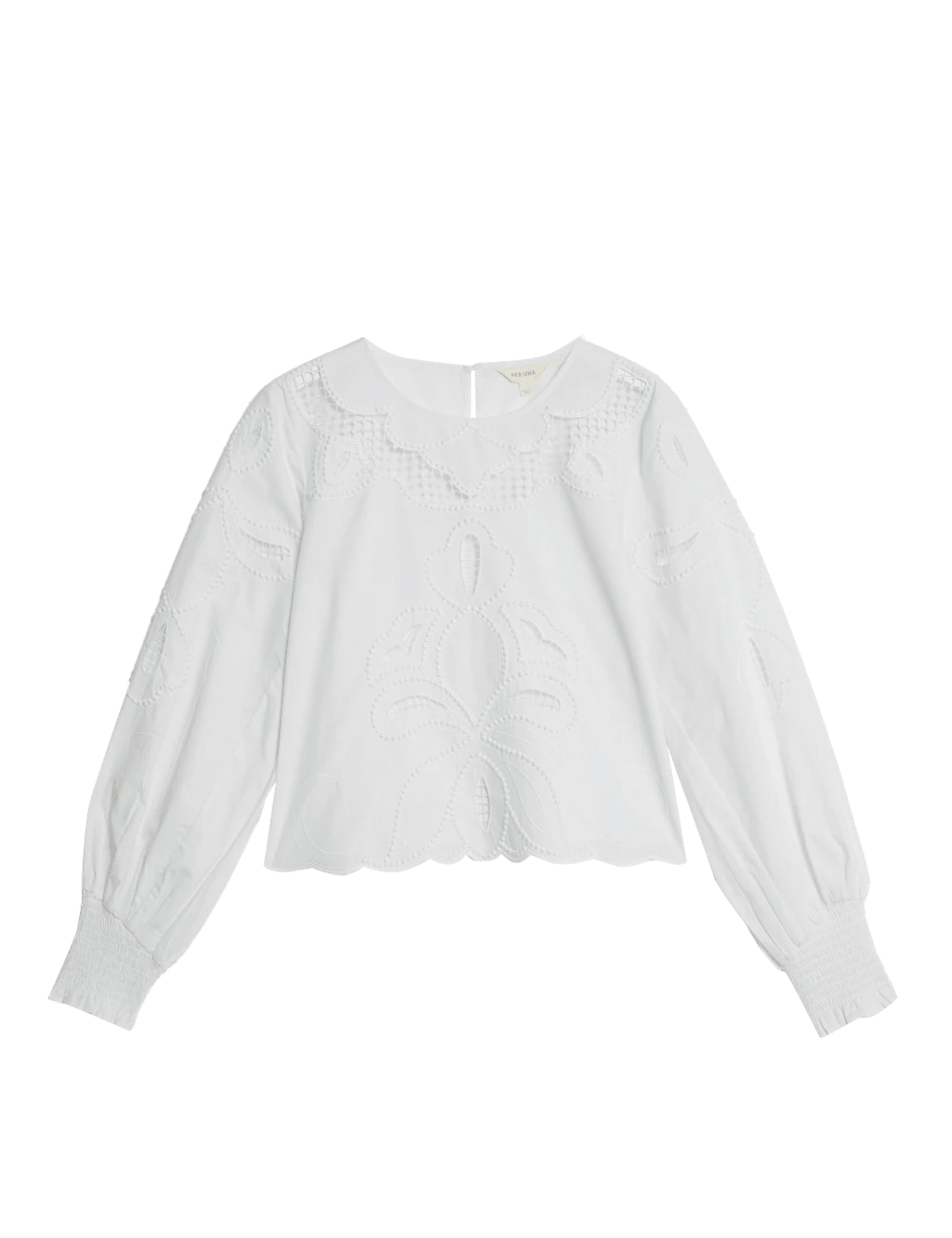 Pure Cotton Embroidered Crew Neck Blouse 8 Pure Cotton Embroidered Crew Neck Blouse - Image 6