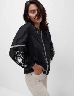 Pure Cotton Embroidered V-Neck Blouse -M&S pure cotton embroidered v neck blouse 8