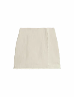 Pure Cotton Frayed Seam Mini Skirt 18 Pure Cotton Frayed Seam Mini Skirt -M&S pure cotton frayed seam mini skirt