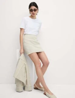 Pure Cotton Frayed Seam Mini Skirt 23 Pure Cotton Frayed Seam Mini Skirt -M&S pure cotton frayed seam mini skirt 9