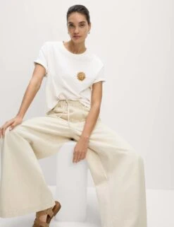 Pure Cotton Graphic Oversized T-Shirt 38 Pure Cotton Graphic Oversized T-Shirt -M&S pure cotton graphic oversized t shirt 14