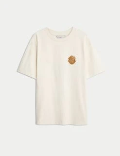 Pure Cotton Graphic Oversized T-Shirt 39 Pure Cotton Graphic Oversized T-Shirt -M&S pure cotton graphic oversized t shirt 15