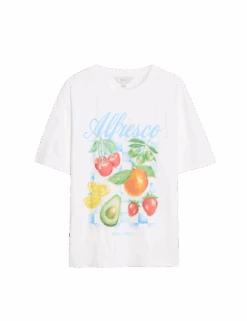 Pure Cotton Graphic Oversized T-Shirt 40 Pure Cotton Graphic Oversized T-Shirt -M&S pure cotton graphic oversized t shirt 2