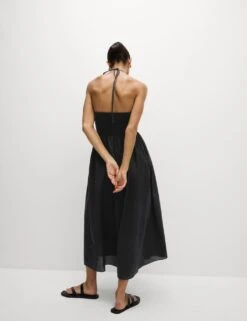 Pure Cotton Halter Neck Midaxi Beach Dress -M&S pure cotton halter neck midaxi beach dress 11