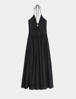 Pure Cotton Halter Neck Midaxi Beach Dress -M&S pure cotton halter neck midaxi beach dress 13