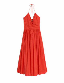 Pure Cotton Halter Neck Midaxi Beach Dress -M&S pure cotton halter neck midaxi beach dress