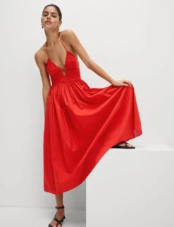 Pure Cotton Halter Neck Midaxi Beach Dress -M&S pure cotton halter neck midaxi beach dress 5