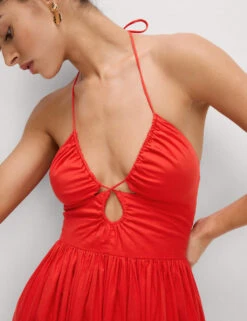 Pure Cotton Halter Neck Midaxi Beach Dress -M&S pure cotton halter neck midaxi beach dress 9