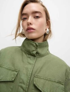 Pure Cotton Lightweight Utility Jacket -M&S pure cotton lightweight utility jacket 10