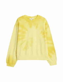 Pure Cotton Ombre Cropped Sweatshirt -M&S pure cotton ombre cropped sweatshirt 1