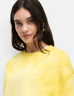 Pure Cotton Ombre Cropped Sweatshirt -M&S pure cotton ombre cropped sweatshirt 13