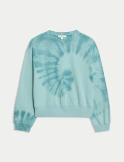 Pure Cotton Ombre Cropped Sweatshirt -M&S pure cotton ombre cropped sweatshirt 5